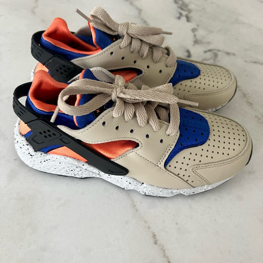 Nike Blue and Orange Huarache Sneakers Retro Style